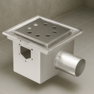 Caixa Sinfonada 165mm Saída Lateral 2 Entradas Aço Inox 304L